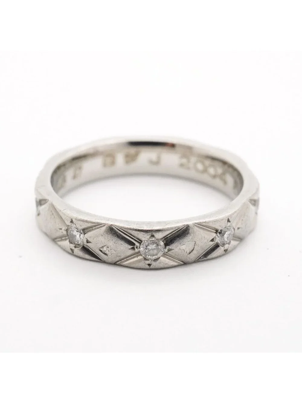 Chanel Ring Quilted Full Diamond Platinum